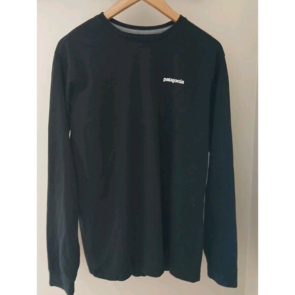Patagonia Responsibili-tee Logo L/S T-Shirt Size Small Black - Picture 2 of 8